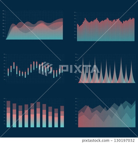 Business chart collection. Set of graphs. Business chart collection. Set of graphs. 130197032