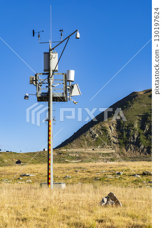 Weather station monitoring atmospheric conditions in the Italian Alps near Vinadio, Piedmont Weather station monitoring atmospheric conditions in the Italian Alps near Vinadio, Piedmont 130197624