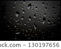An Abstract Photo of Raindrops on a Window Pane 130197656
