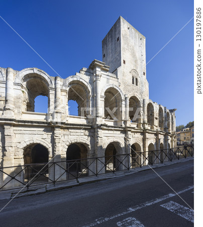 Arles Amphitheatre showing its roman architecture in Provence, France Arles Amphitheatre showing its roman architecture in Provence, France 130197886
