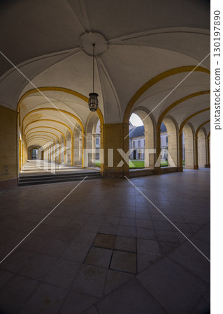 Vaulted Corridor Leading to Courtyard in Cluny Abbey, France Vaulted Corridor Leading to Courtyard in Cluny Abbey, France 130197890