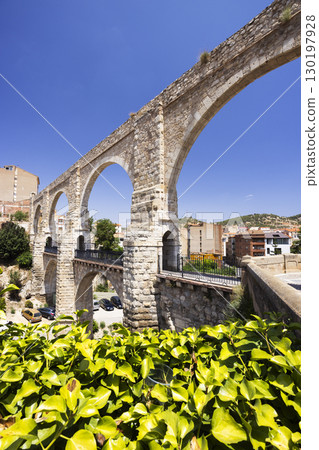 Los Arcos Aqueduct dominating Teruel cityscape in Aragon, Spain Los Arcos Aqueduct dominating Teruel cityscape in Aragon, Spain 130197928