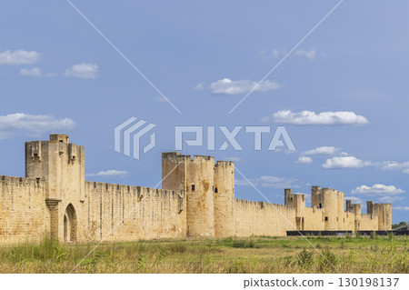 Aigues-Mortes walls and fortifications, Departement Gard, Occitanie, France 130198137