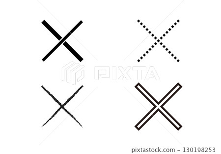 Set of 4 cross, x, and multiply marks Set of 4 cross, x, and multiply marks 130198253
