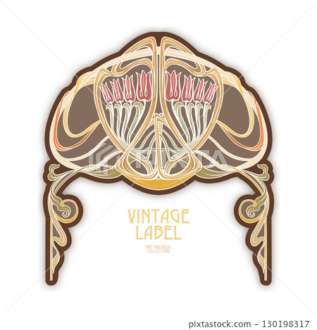 Decorative flowers and leaves in art nouveau style Decorative flowers and leaves in art nouveau style 130198317