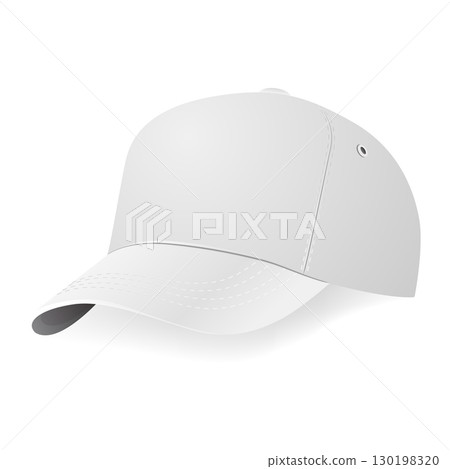 Vector 3d White Blank Baseball Cap Mockup, Isolated. Realistic Baseball Cap Template. Vector Baseball Cap Design for Branding, Logo Presentation, Fashion Accessories, Sport Outfit Vector 3d White Blank Baseball Cap Mockup, Isolated. Realistic Baseball Cap Template. Vector Baseball Cap Design for Branding, Logo Presentation, Fashion Accessories, Sport Outfit 130198320
