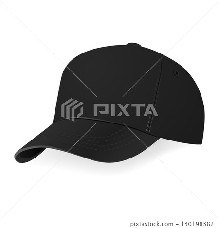 Vector 3d Black Blank Baseball Cap Mockup, Isolated. Realistic Baseball Cap Template. Vector Baseball Cap Design for Branding, Logo Presentation, Fashion Accessories, Sport Outfit Vector 3d Black Blank Baseball Cap Mockup, Isolated. Realistic Baseball Cap Template. Vector Baseball Cap Design for Branding, Logo Presentation, Fashion Accessories, Sport Outfit 130198382