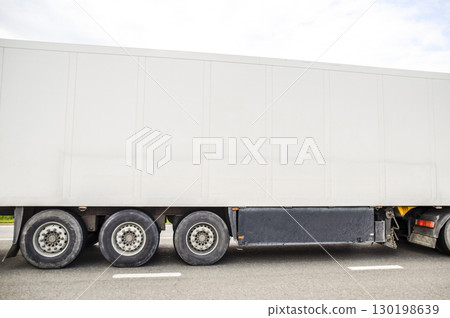 Freight vehicles on the track. Freight car. Truck. 130198639