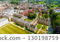 Cambridge University buildings and river Cam seen from above on a sunny summer day 130198759