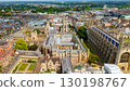 Aerial view of Cambridge University colleges and King's College Chapel, UK 130198767