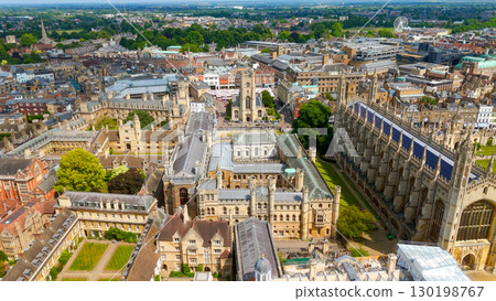 Aerial view of Cambridge University colleges and King's College Chapel, UK Aerial view of Cambridge University colleges and King's College Chapel, UK 130198767