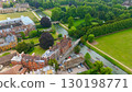 Aerial view of Cambridge University with River Cam and green areas, UK 130198771