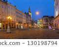 Market Square at night in Lviv, Ukraine 130198794