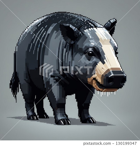 Cute pixel art Bakusan Line stamp style 130199347