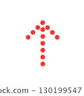 Simple red dotted arrow 130199547
