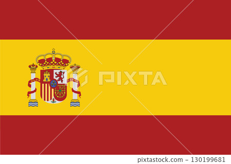 National flag of Spain.Vector illustration, Vector of spain flag.Vector illustration. 130199681