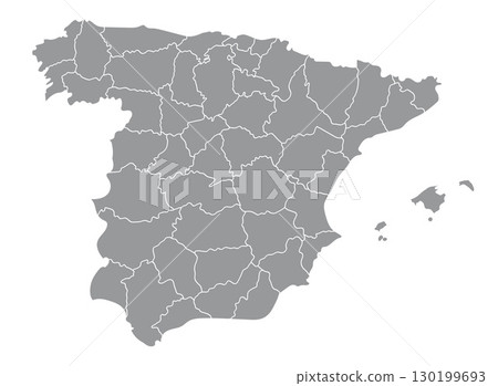 Spain regions map illustration 130199693