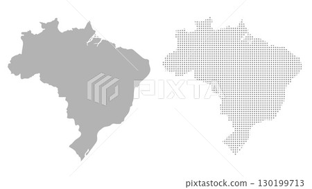 Brazil map silhouette and halftone set.Modern graphic vector illustration. 130199713