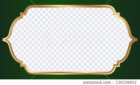 Islamic banner border with gold frame.Vector illustration. Islamic banner border with gold frame.Vector illustration. 130199852