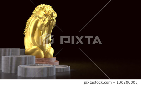 The Gold Horse  chess for Business concept 3d Rendering. 130200003