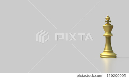 The Gold King on white Background  3d Rendering. 130200005