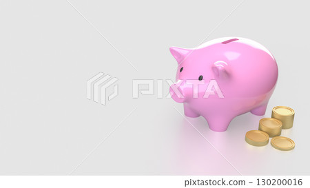 The Piggy Bank and coins for saving or earn concept 3d Rendering. The Piggy Bank and coins for saving or earn concept 3d Rendering. 130200016