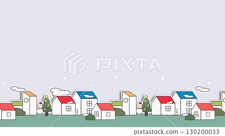 冬季城市景觀插畫：橫排版 130200033