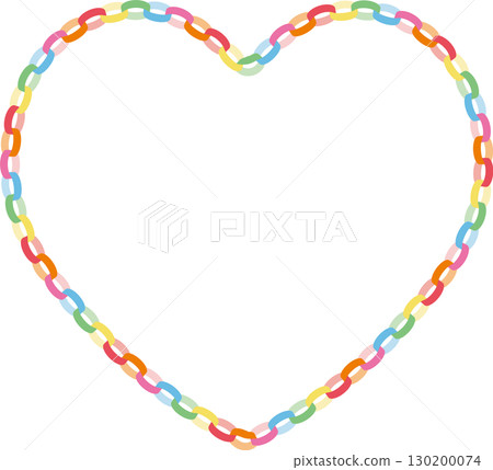 Colorful paper garland frame illustration | Garland, paper chain, garland, colorful, decoration, party 130200074