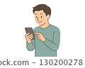 A man who uses a smartphone 130200278