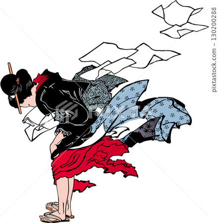 Ukiyo-e Woman in the Wind Part 2 Ukiyo-e Woman in the Wind Part 2 130200288