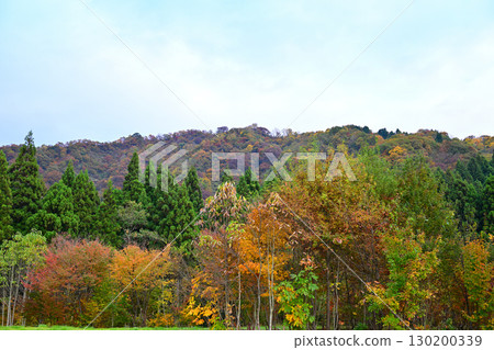 魚沼村的深秋，南魚沼市里山地區的紅葉風景 130200339
