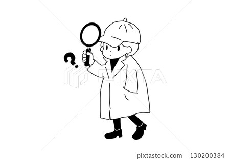 孩子們裝扮成探險家的插圖（白色背景，手繪風格） 130200384