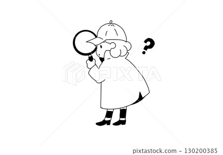 Illustration of children dressed as explorers (white background, hand-drawn style) 130200385