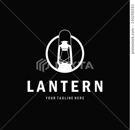 Lantern logo design vintage retro old lamp with a cool modern black silhouette concept, template illustration symbol Lantern logo design vintage retro old lamp with a cool modern black silhouette concept, template illustration symbol 130200583