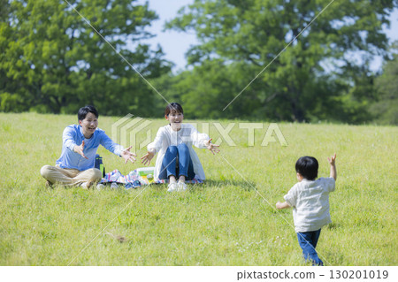 Family having a picnic 130201019