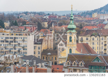 Close-up view of the Church of St. Anne with its distinctive green dome and baroque architecture Close-up view of the Church of St. Anne with its distinctive green dome and baroque architecture 130201163