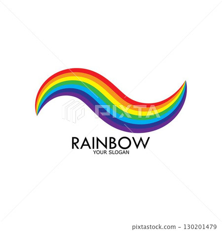 Rainbow vector icon illustration 130201479