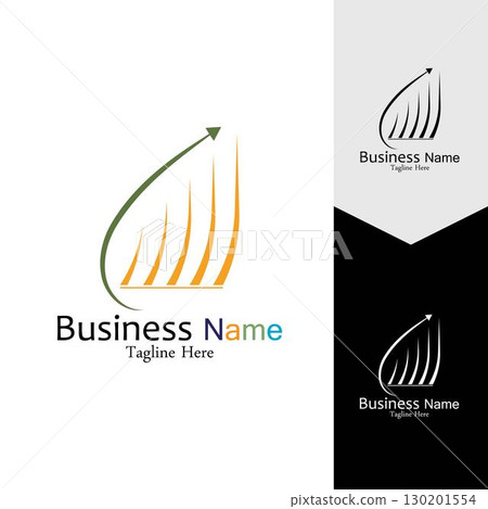 Business Marketing and finance vector logo concept template design 130201554
