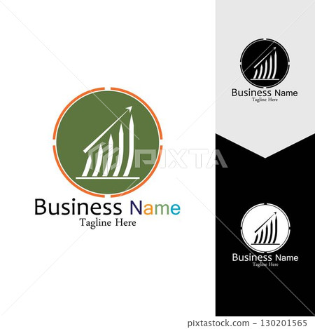 Business Marketing and finance vector logo concept template design 130201565