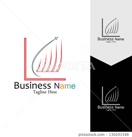 Business Marketing and finance vector logo concept template design 130201586