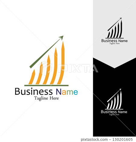 Business Marketing and finance vector logo concept template design 130201605