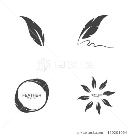 Feather logo vector template Feather logo vector template 130201964