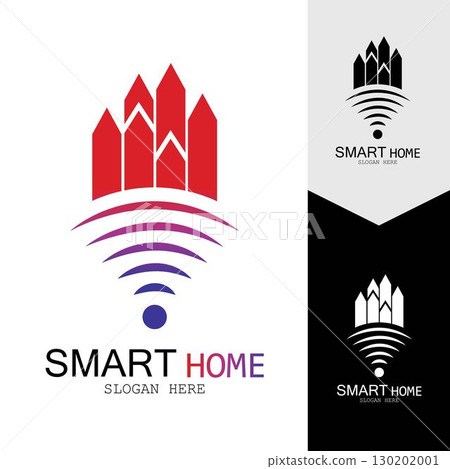 Wifi House Vector Logo.Smart City Tech Icon Vector. City Net Logo Concept Vector Wifi House Vector Logo.Smart City Tech Icon Vector. City Net Logo Concept Vector 130202001