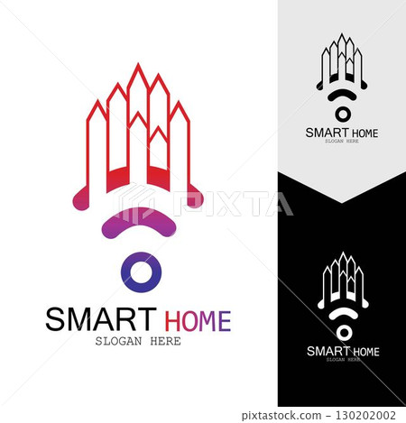 Wifi House Vector Logo.Smart City Tech Icon Vector. City Net Logo Concept Vector Wifi House Vector Logo.Smart City Tech Icon Vector. City Net Logo Concept Vector 130202002