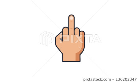 Hand Gesture Middle Finger Up Vector Illustration Showing Rude Sign and Offense Hand Gesture Middle Finger Up Vector Illustration Showing Rude Sign and Offense 130202347