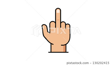 Human hand showing middle finger gesture isolated vector illustration sign expression 130202415