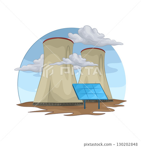 Illustration of Nuclear Power Plant  130202848