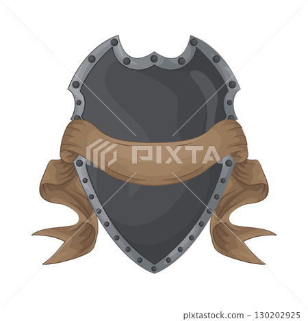Illustration of Ribboned Shield Illustration of Ribboned Shield 130202925