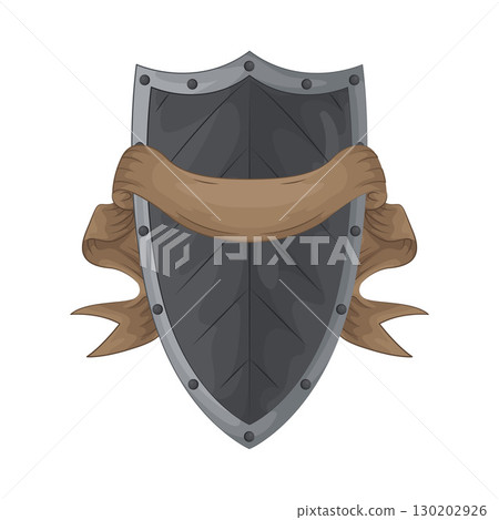 Illustration of Ribboned Shield Illustration of Ribboned Shield 130202926