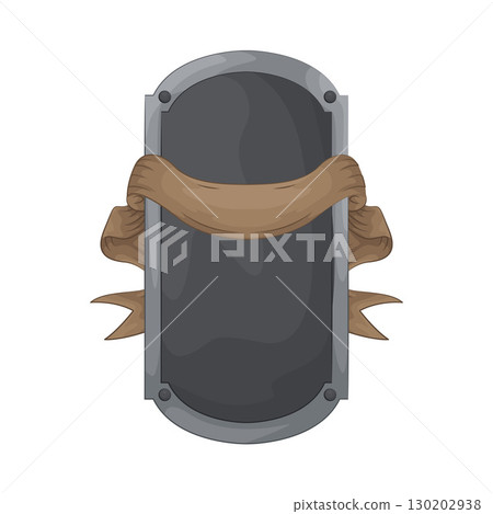 Illustration of Ribboned Shield Illustration of Ribboned Shield 130202938